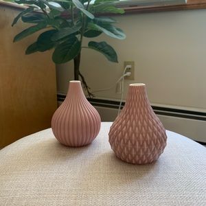 Blush Pink Mini Textured Vase Set